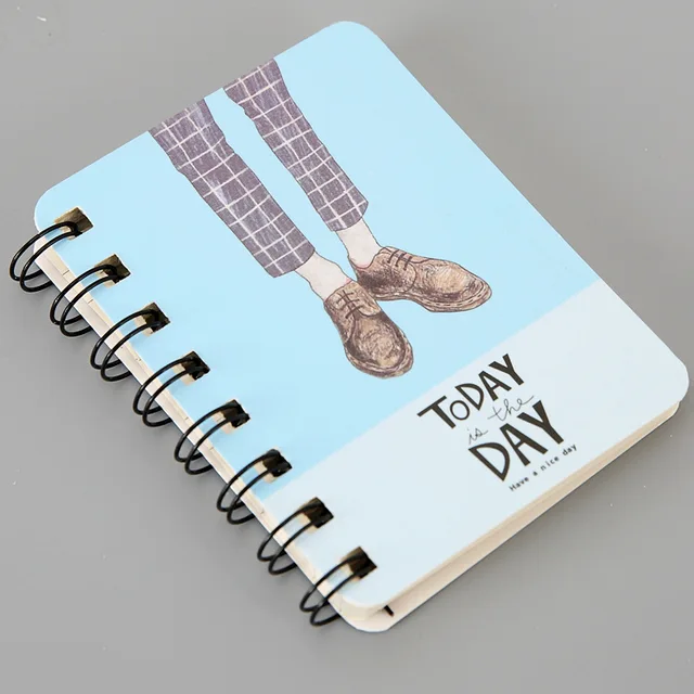 80Page A7 Korea Cartoon Anime Coil Notebook Small Notepad Animal Rollover Office School Learn Supplies Mini Kawaii Diary Journal 1815