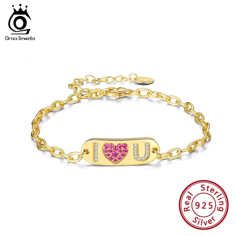 ORSA JEWELS кольцо с амулетами подвесками любовных сердечек браслеты надписью I Love U