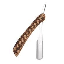 Винтажная бритва с деревянной ручкой, мужской ручной скребок, бритва для волос, стилист, нож для бритья, ножи для бритья