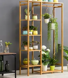 Support de plantes en bambou épais à 6 niveaux, étagère d'exposition de stockage en pot de fleurs de balcon de grande taille pour salon 
