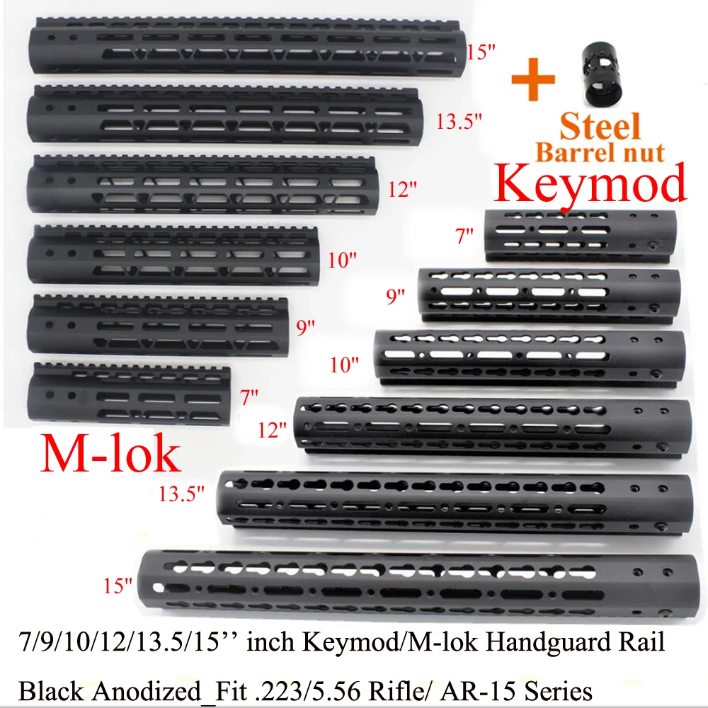 Aplus 7/9/10/12/13.5/15 ''Keymod/M-lok направляющая без Пикатинни плавающая система