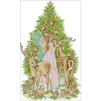 

Christmas fairy patterns Counted Cross Stitch 11CT 14CT 18CT DIY Chinese Cross Stitch Kits Embroidery Needlework Sets home decor