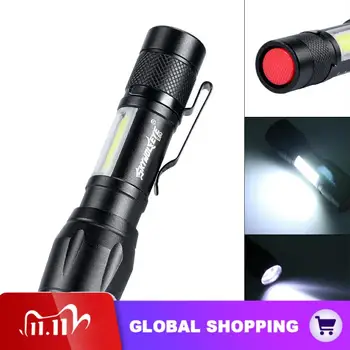 

E80 Mini Telescopic Focusing LED Flashlight Torch Lamp XPE + COB Sidelights Aluminum Alloy Glare LED Flash Light with 3 Modes