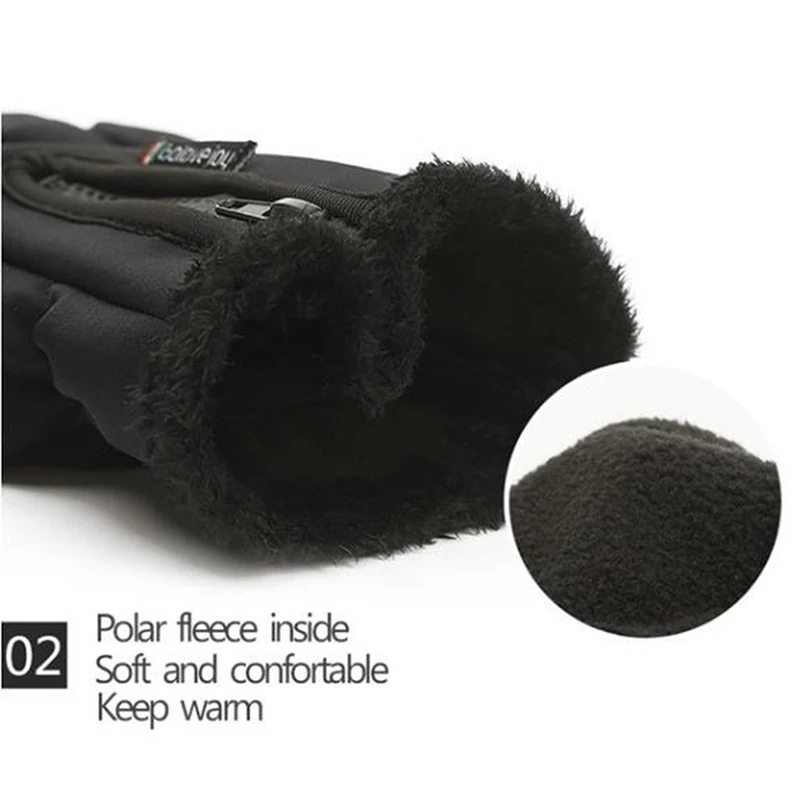 New Outdoor Winter Gloves Waterproof Motocross Thermal Fleece Lined Resistant Touch Screen Non-slip Motorbike Riding