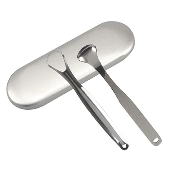 

Tongue Cleaner Cleaner For Removing Bad Breath Oral Cleaning With Iron Box For Oral Tools Silver