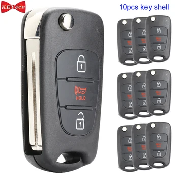 

KEYECU 10pcs for Kia Rio 2012 2013 2014 Remote Car Key Shell Case Fob Housing Cover for NYOSEKSAM11ATX