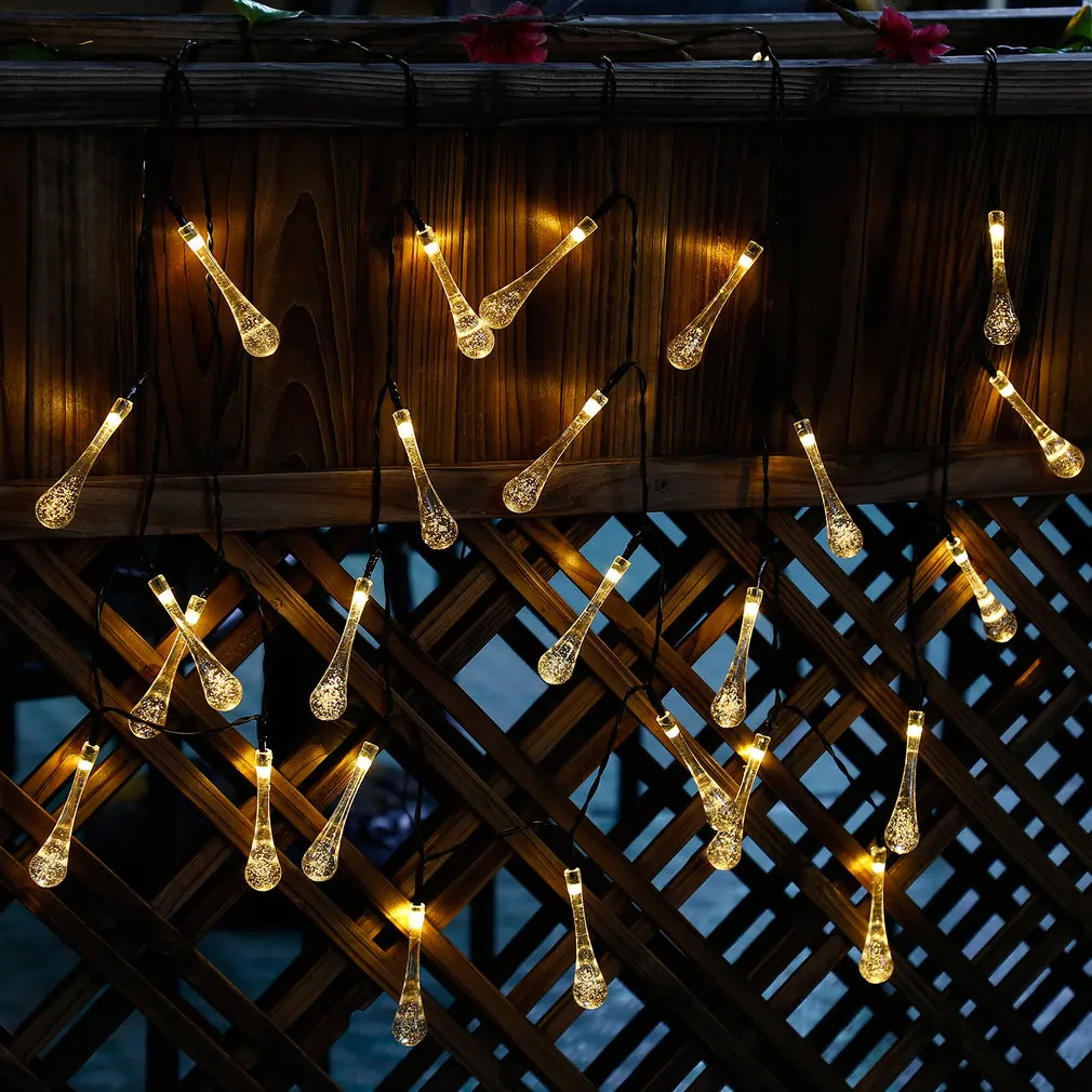 

Big Sale ICOCO Outdoor Solar String Lights 16 feet 30 LED Water Drop Fairy String Lighting for Christmas Party Home Patio