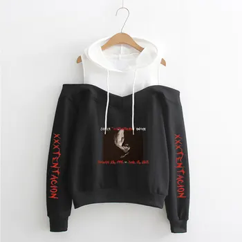 

Frdun Tommy 2018 hot Hoodies Sweatshirts Long Sleeve Off-Shoulder Exclusive Kpop Women XXX TentacionAlbum sala hot Clothes