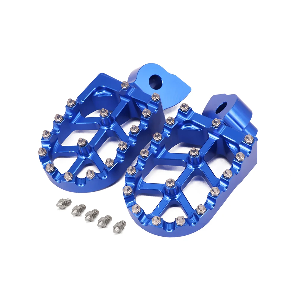 Алюминий ЧПУ подножки педали для Husqvarna TC125 TE125 TC250 TE250 TE300 FC250 FC350 FC450 FE250 FE350 FE450 в байкерском стиле - Цвет: Blue