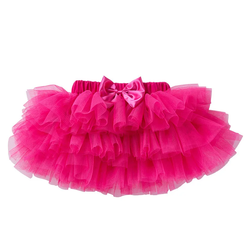 Юбка принцессы для маленьких девочек кружевная сетчатая юбка-американка одежда для дня рождения Малиновые детские танцевальные фатиновые юбки Saias для новорожденных 0-24 месяцев