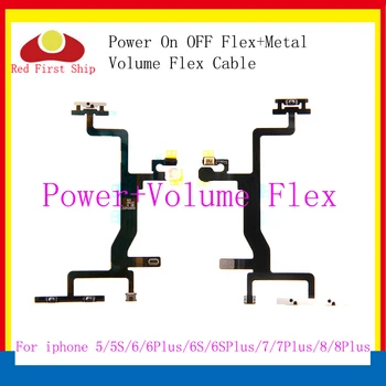 

10Pcs/lot Power Flex Cable Replacement for iPhone 6G 6 plus 6s 6 8 plus 7g 7plus X On Off volume Button With Metal Bracket Parts