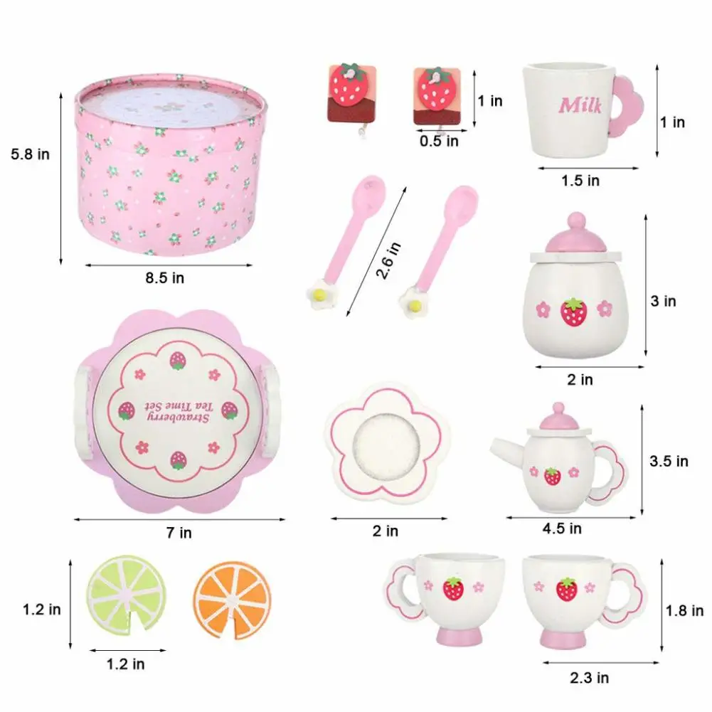 Деревянный послеобеденный чайник чашки ложки набор интеллект дети играть дом DIY игрушка подарок