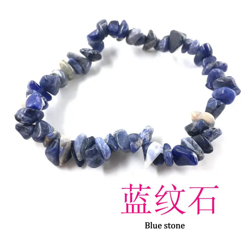 Ручной работы стрейч 7 Чакра осколок кристалла браслет с камнями нерегулярный натуральный камень Шарм с эластичной веревкой подарок для женщин - Окраска металла: Blue stone