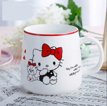 

360ml Milk Ceramics Cup Creative Kitty Glass Morning Tea Cup Juice Water Coffee Mug Funny Kitchen Drinkware Girls Gift