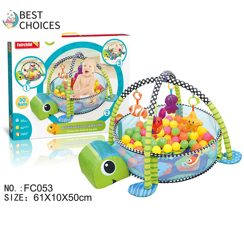 

3 In 1 Play Mat Round Lion Turtle Crawling Blanket Infant Game Pad Play Rug Kids Activity Mat Baby Gym Folding Tapete Infantil