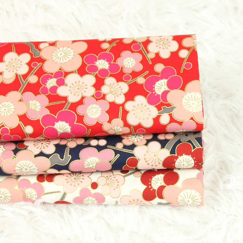 Полуярд тонкая хлопковая ткань мягкий бриз цветок позолота печать ручной работы DIY швейное изделие для сумки meterial хлопок CR-93