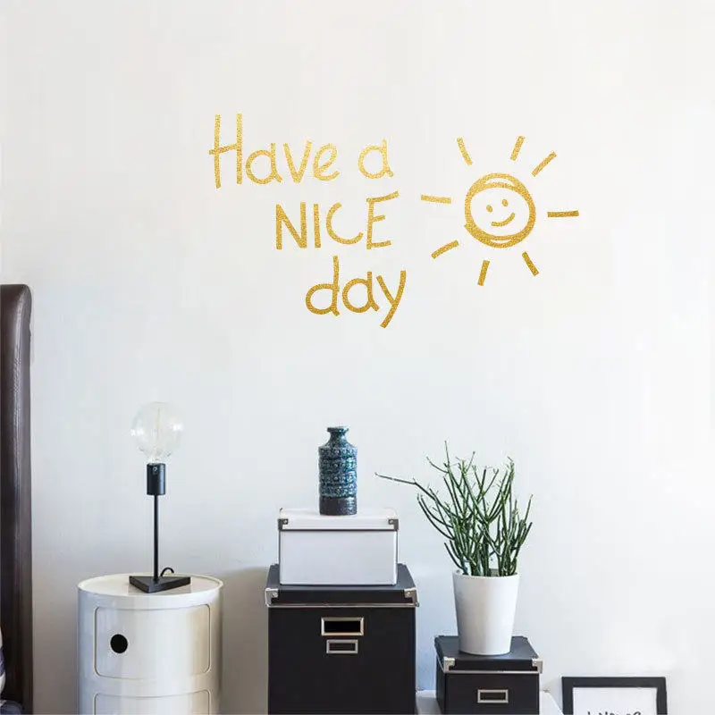 1-PC-PVC-28-16CM-Sun-Letter-Pattern-Wall-Stickers-Have-A-Nice-Day-Wall-Paper