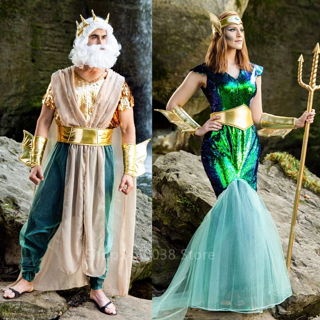 Costume De Sirène De Mer Pour Femmes, Costume De Carnaval, De Reine, De  Sirène, D'halloween, Pour Hommes, Déguisement Fantaisie Cosplay,  Combinaison À Paillettes - Cosplay Costumes - AliExpress