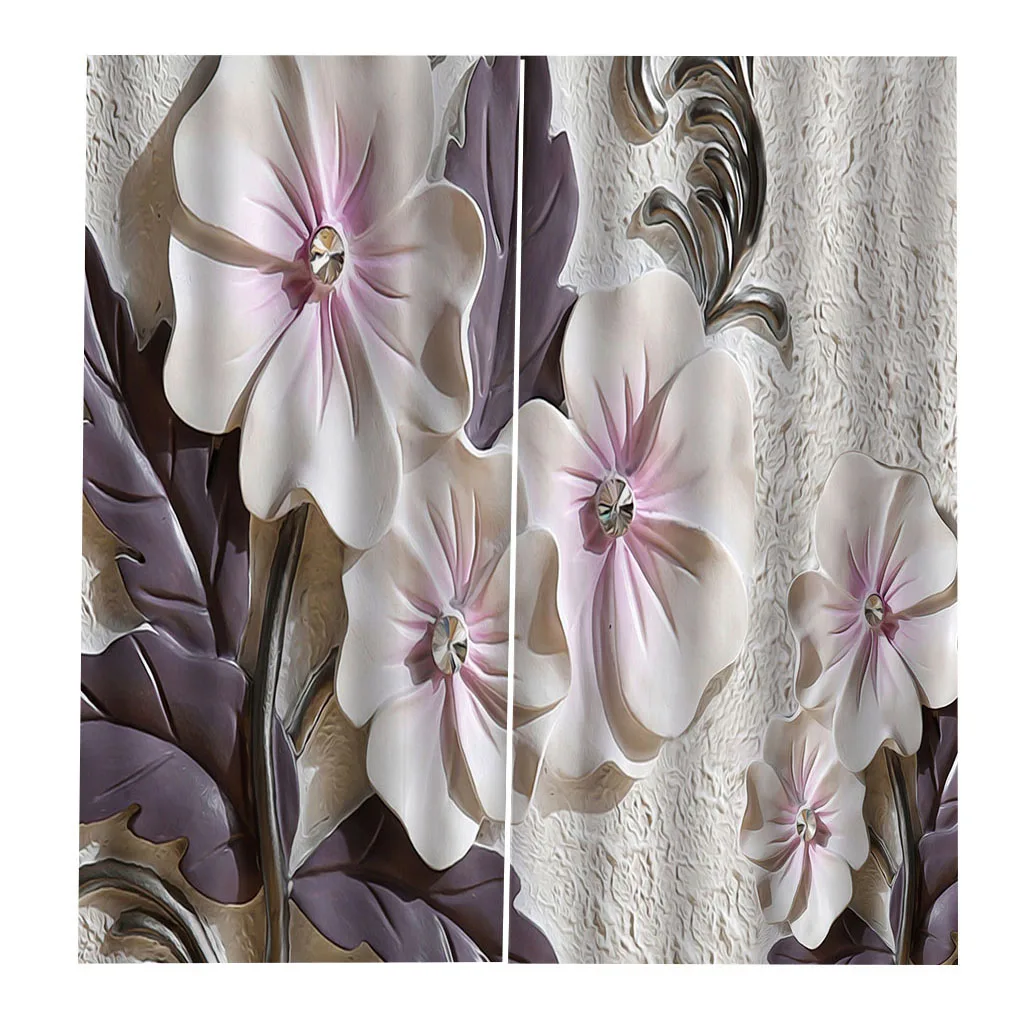 2 Panel 3D Print Curtains, Expressions Cheer Natural Habitat