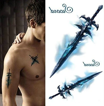 

3d Sword Waterproof Tattoo Sticker Temporary Tatoo Body Art Arm Hand Chest Men Girl Women Fake Tattoos Flash Tatto Tatuaje