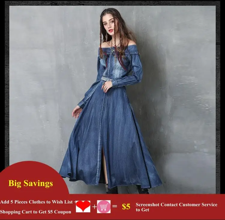 Женское платье с цветочной вышивкой длинные голубые джинсы вырезом лодочкой и