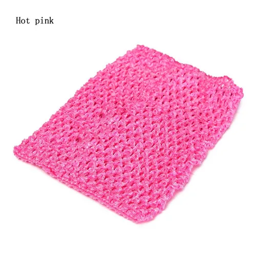 Hot pink " Вязаный топ-труба с эластичным поясом, повязка на голову, юбка-пачка для девочек, 72XC - Цвет: Hot pink
