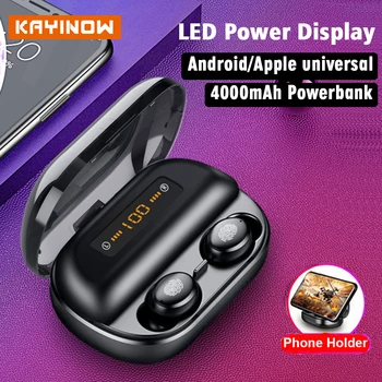 

TWS Bluetooth Earphone 5.0 gaming Headset Sport Wireless Earbuds LED Display IPX7 Waterproof Headphones 4000mAh Charging case