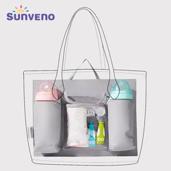 Sunveno Bolsa de pañales para bebé, organizador de bolsas de pañales, contenedor interior para mamá con 5 bolsillos, equipo para bebé