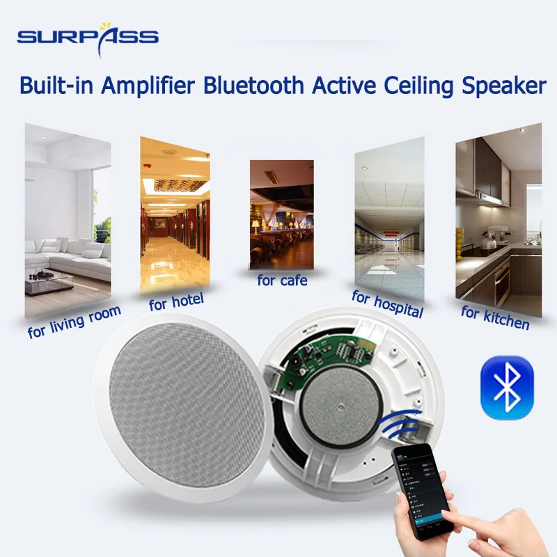 Construído em Alto-falante do Teto do Amplificador da Classe Ativo do Teto para a Reprodução de Música d de Digitas Polegada Bluetooth Alto-falante Interna 15 w 6 - Image 5