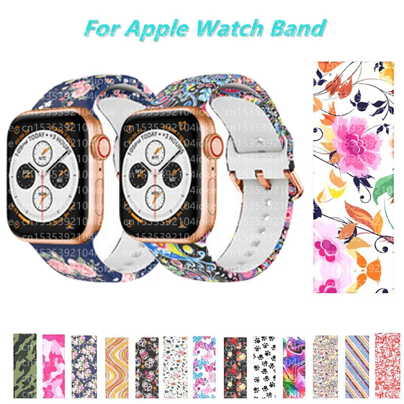 Ремешок резиновый спортивный для Apple Watch Se 6 5 4 Band 44 мм 40 браслет наручных часов