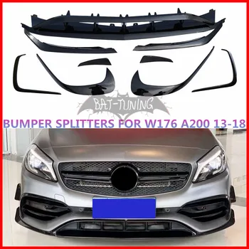 

ABS Front Bumper Splitters For Mercedes W176 A Class A200 A250 A45 AMG Hatchback 2013-2018 Great Fitment Canards Lip Spoiler