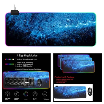 

Starry Sky Gaming RGB Large Mouse Pad Gamer Mouse Mat Computer Mousepad Led Backlight Surface Mause Pad Keyboard Desk Mat