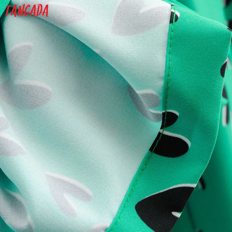 Tangada Women summer green heart print long jumpsuit Sleeveless backless bow female sexy beach Jumpsuit 1F113 Tangada Women summer green heart print long jumpsuit Sleeveless backless bow female sexy beach Jumpsuit 1F113