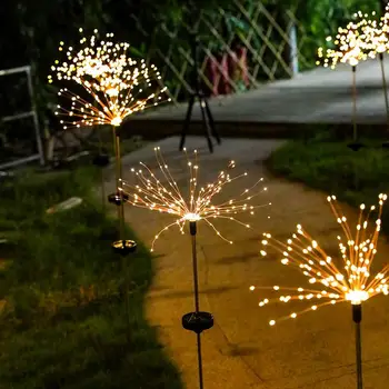 

Fairy Bouquet Dandelion Lights Solar Energy Festival Garden/Yard Wedding Firework String Light Creative Warm White/White 90LEDs