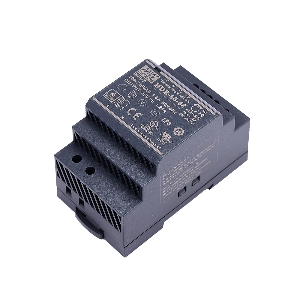 Оригинал Mean Well HDR 60 48 DC в 1 25 а Вт meanwell ультратонкий ступенчатая форма DIN рельсовый