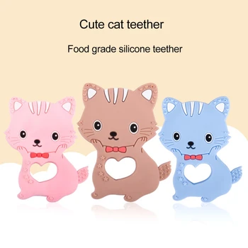

Baby Teethers Baby Children Soft Silicone Cartoon Cat Teether Training Toys Safety For Infant Teething