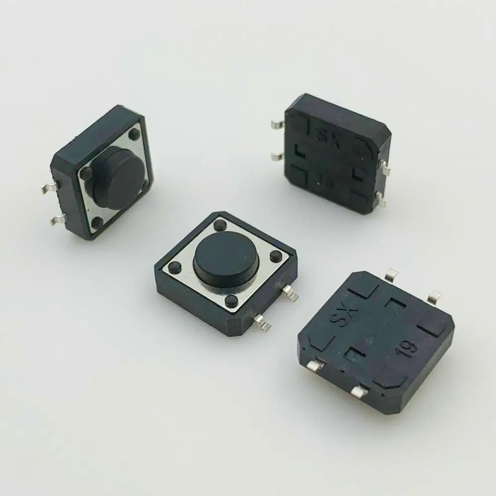 12 12 5 TACTILE 4P TACT SWITCH SMT SMD 4PIN BUTTON TOUCH MICRO MOVEMENT SILVER PLATED CONTACTS HIGH TEMPERATURE RESISTANCE MINI