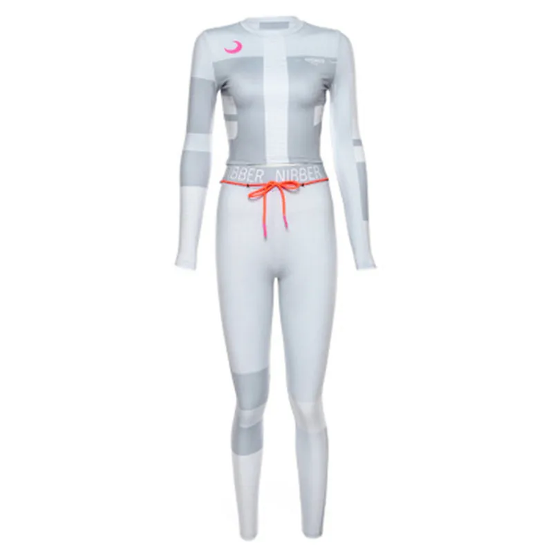 Осенне-зимний сексуальный спортивный костюм для женщин, комплект из двух предметов, спортивная одежда для фитнеса, леггинсы с высокой талией, одинаковые комплекты, спортивный костюм