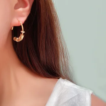 

Earrings Luxury Famous Brand Fashion Rhinestone Round Earrings Vintage Jewelry for Woman Party Gift