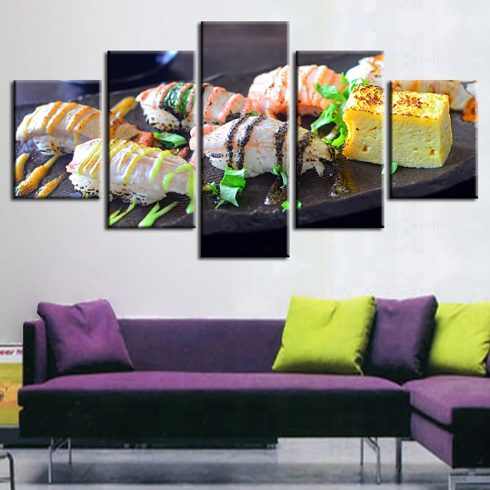 Decor-HD-Print-Pictures-Painting-Wall-Art-Modular-Poster-5-Piece-Pcs-Delicious-Sushi-Food-Modern (1)