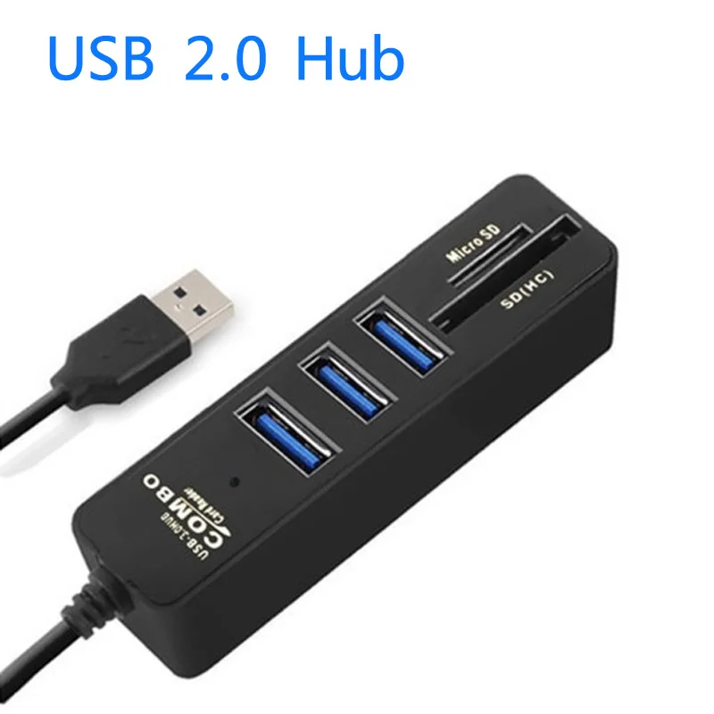 1 шт. USB 2,0 концентратор TF SD Карта Чтение порт адаптер Аксессуары для Windows XP 2000