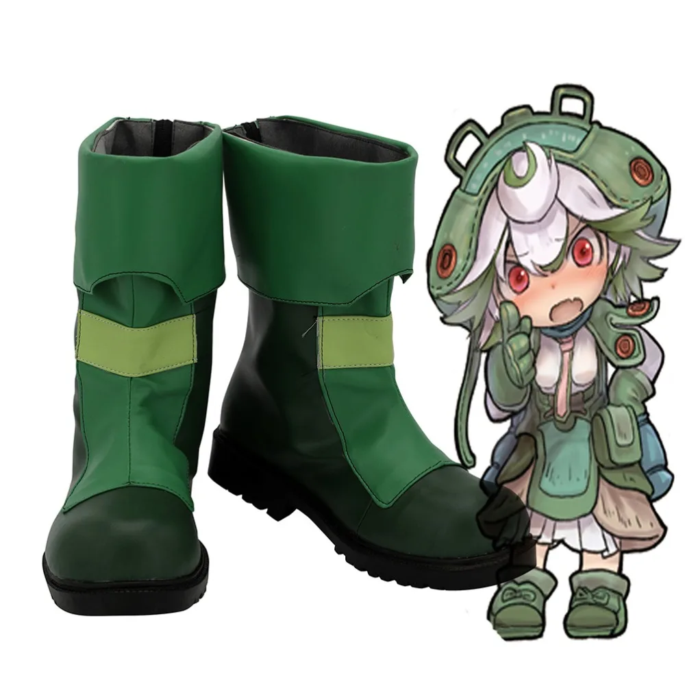 

Made in Abyss Prushka Cosplay Boots Green Shoes Custom Made Any Size