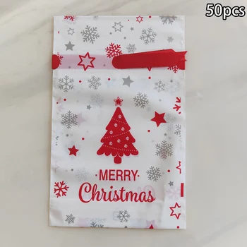 

Party Pouches Candy Bag Cookie Wrapping Plastic Drawstring Christmas Gift