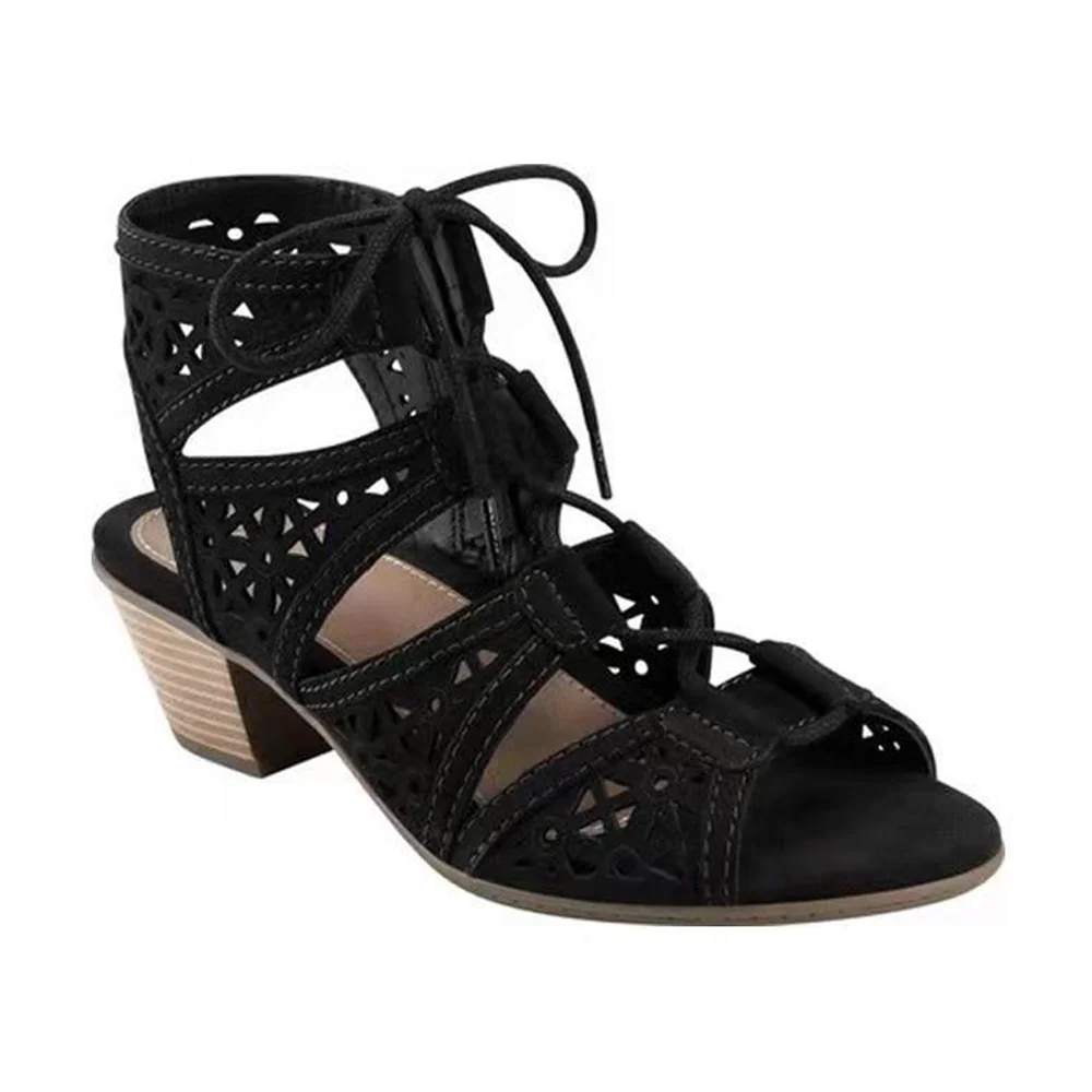 Sandalias de tacón alto con punta abierta para mujer, zapatos de verano con  agujeros|Sandalias de mujer| - AliExpress