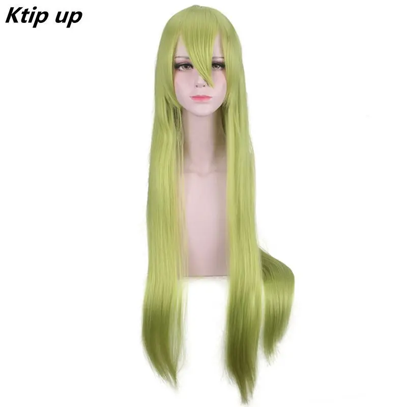 

Ktip Up Fate Grand Order Cosplay Enkidu Wig Green Long Straight Wig 100cm For Costume Party Synthetic Hair Wigs