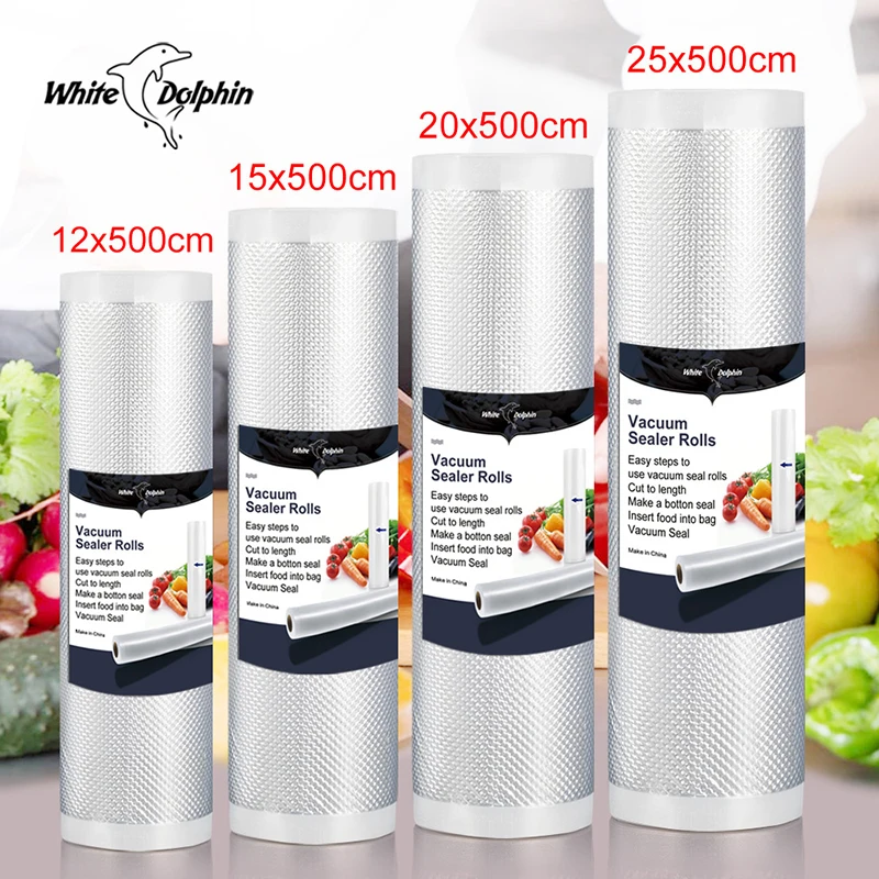Sellador al vacío de comida casera en la cocina, bolsas de 12, 15, 20, 25x500cm, contenedor de película, bolsas de sellado, máquina de envasado al vacío