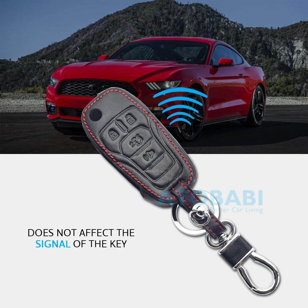 Кожаный чехол для автомобильного ключа Ford Fusion 2013 2016 4 кнопки складной держатель