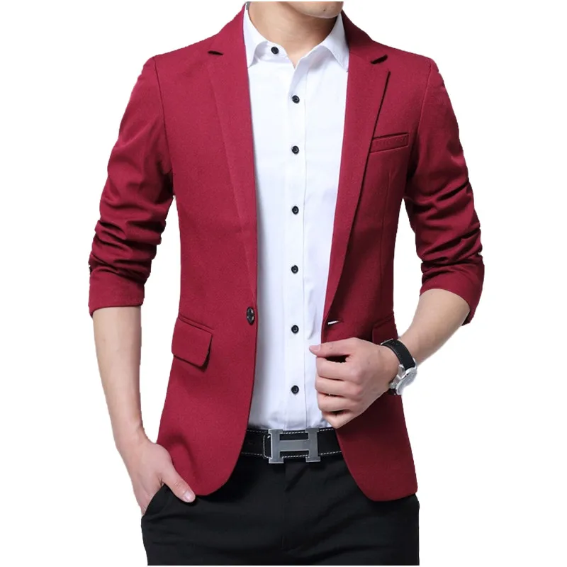 

Men's Suit Jacket Red Fashion Wedding Prom Party Fit Slim Small Suit Casual Blazer Business Men Plus Sizes 5Xl Clothes