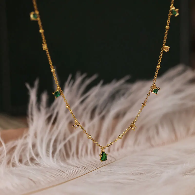 Silvology 925 Sterling Silver 4A Green Zircon Choker Necklace for Women Chic Elegant Mori Style Luxury Festival Jewelry | Украшения и