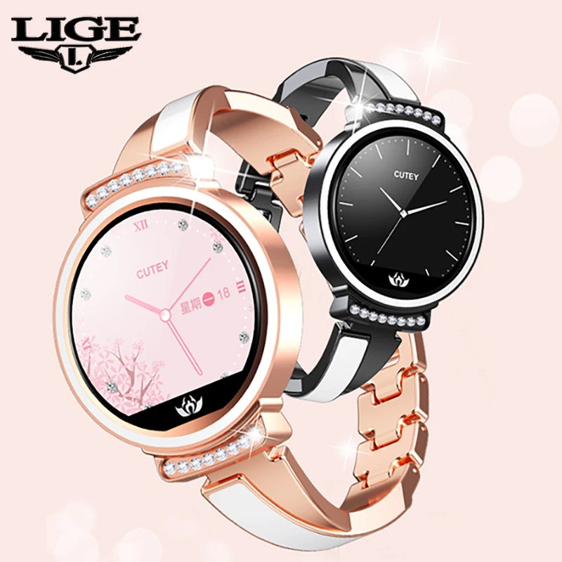 

LIGE New Fashion Lady Smart Watch Heart Rate Monitor Sleep Monitoring Smartwatch Reminder Sport Waterproof Smart Bracelet Women